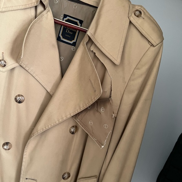 Vintage Christian Dior Wool Trench Coat - Picture 4 of 7